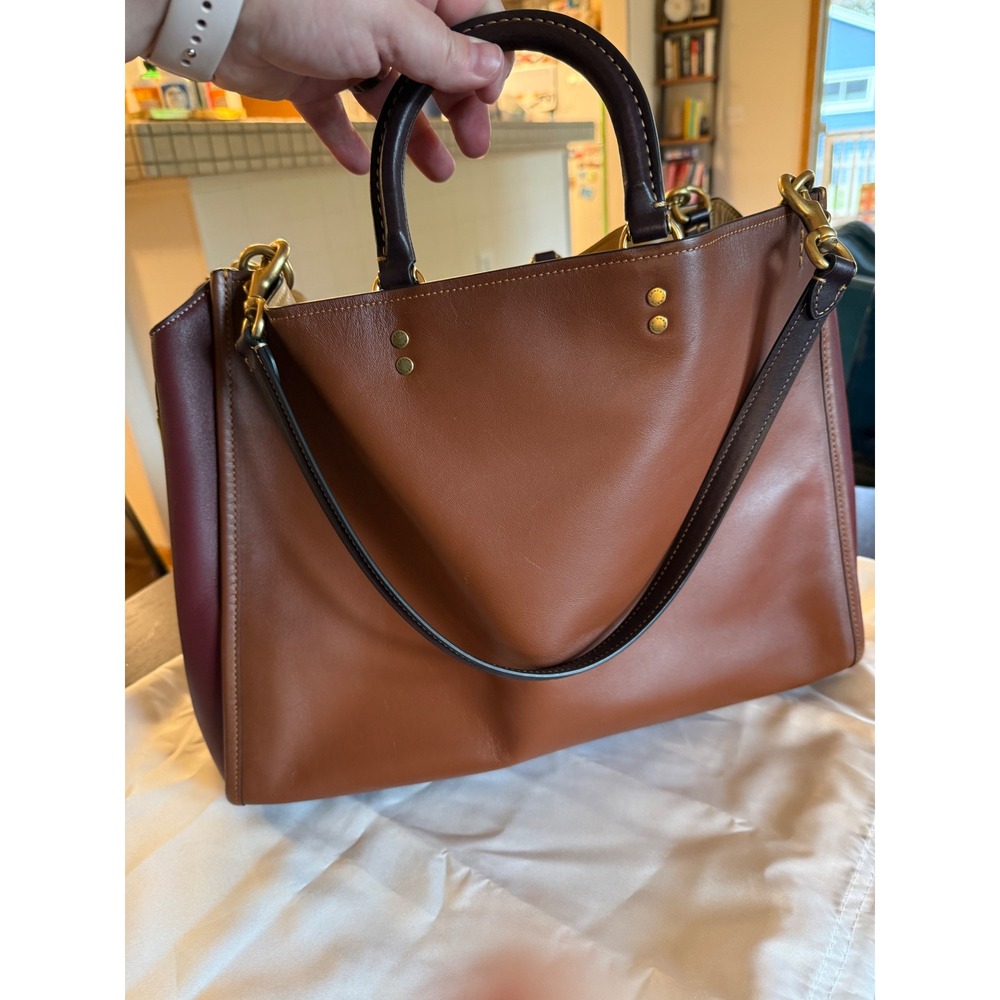 Coach Rogue 39 Saddle Colorblock Glovetanned Leather Carryall Tote 1941 - Picture 4 of 16